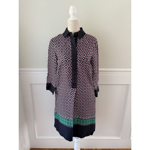 Hobbs London Marci Dress Geometric Print Shift Dress 6 - Picture 4 of 9